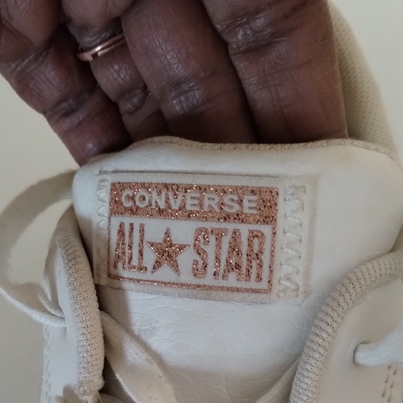 Converse White and Rose Gold Sneakers - Picture 2 of 5